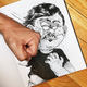Illustration for article titled Fun illustrations of a cartoon fighting his creator